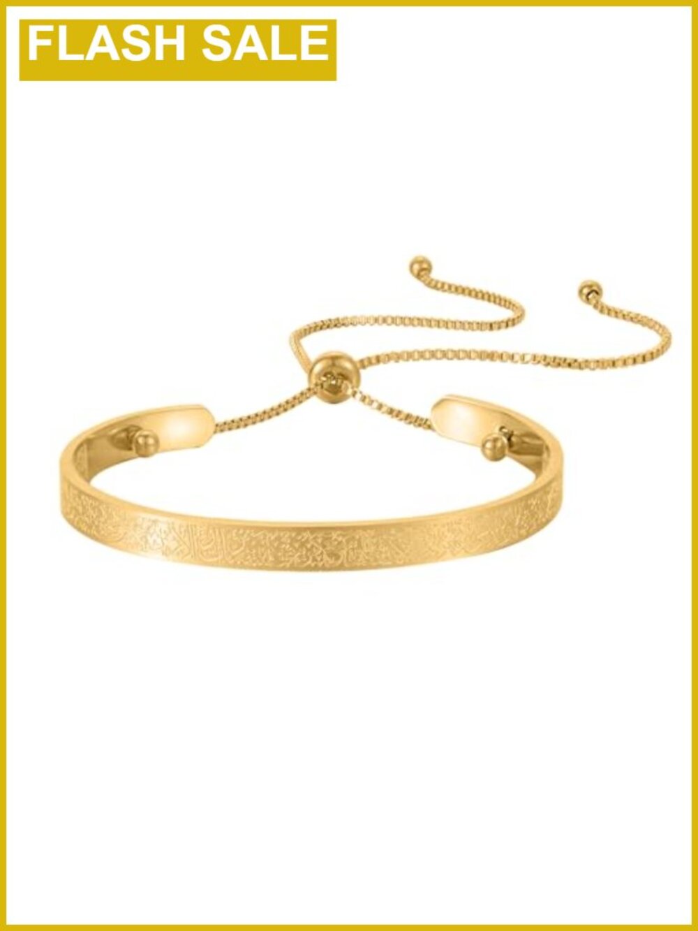 Ayatul Kursi Bangle 18k Gold over Stainless Steel Islamic Bracelet
